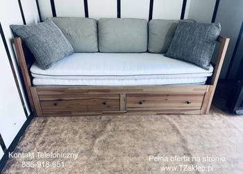 IKEA HEMNES Lite drzewo Łóżko Leżanka z 2 szufladami, 2 materace + Poduszki