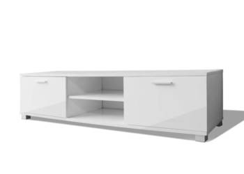 Szafka pod TV wysoki połysk biała 140x405x35 cm WM-243043