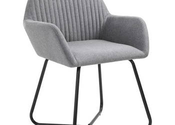 Krzesła stołowe 2 szt. jasnoszare obite tkaniną WM-249807