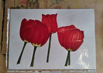 Akwarela - Czerwone tulipany.