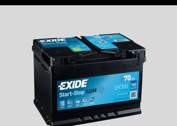 Akumulator 70Ah 760A EN EXIDE EK700 AGM START&STOP Akumulator 70Ah 760A EN EXIDE EK700 AGM START&STOP