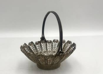 Srebrny filigranowy koszyczek, 1900-1930 r.