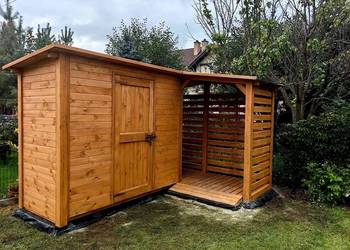 Domek narzędziowy 2 x 1,1 + drewutnia 1,1 x 2,5m