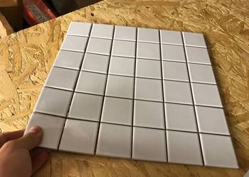 mozaika biała połysk ceramiczna 2,3x2,3 kostki matowa