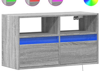 Ścienna szafka TV z LED szary dąb sonoma 80x31x45 cm WM-852332