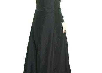 Sukienka - czarna - maxi - 36 S - biust 80 cm tafta