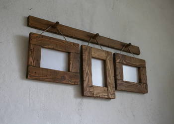 zestaw ramek na zdjęcia 10x15 cm 3 szt drewniane rustykalne fotogaleria
