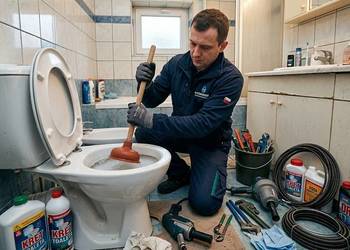 Przyjazd pogotowania hydraulicznego do zatkanej toalety, cennik, Wrocław