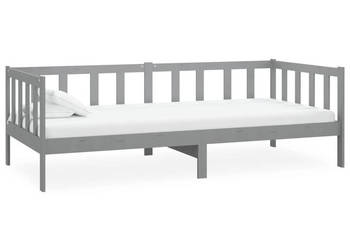 Łóżko dzienne z materacem szare drewno sosnowe 90x200 cm WM-3083626