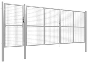 vidaXL Brama ogrodowa stalowa 500x150 cm srebrna(SKU:144355)