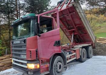Scania R124 wywrotka 3 stronna, ciągnik siodłowy, doczepiany hds.