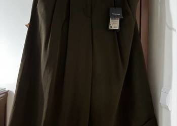 Spodnie damskie 34 Massimo Dutti kuloty bermudy zielone z mankietami