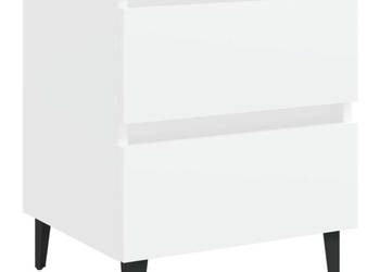 Szafka nocna biała 40x35x50 cm materiał drewnopochodny WM-805869