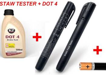 K2 PŁYN HAMULCOWY DOT 4 + TESTER cyfrowy + bateria