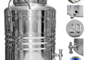 Beczułka beczka ze stali nierdzewnej inox antałek bańka 20L z kranem 1/2"