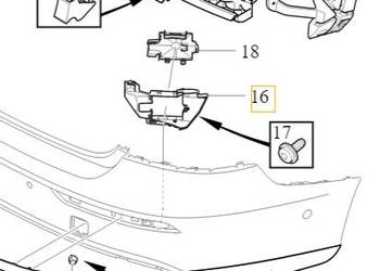 VOLVO S60 III wspornik zderzaka tyl prawy OE