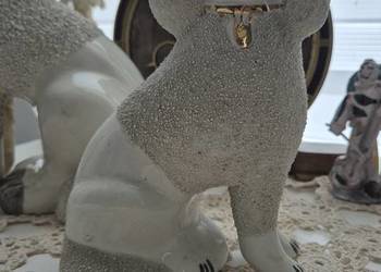 Pies pudel porcelana kominkowa