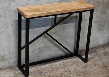 Konsola loft półka toaletka stolik BLAT DĘBOWY DĄB NA WYMIAR mal. PROSZKOWO