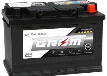 Akumulator 70Ah 760A GROM AGM START&STOP  Prawy Plus