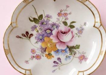 ROYAL CROWN DERBY.POSIES ręcznie malowana złocona lata 30 -te paterka