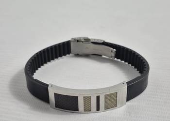 Męska Bransoleta Carbon & Steel – Styl i Magnetyzm