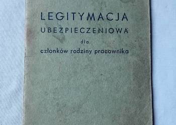 Legitymacja ubezpieczeniowa dla członków rodziny pracownika. 1968 r. PRL. Legitymacja ubezpieczeniowa dla członków rodziny pracownika. 1968 r. PRL.