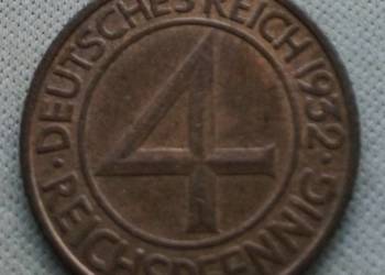 NIEMCY-4 REICHSPFENNIG-1923 r,,A,,-BRĄZ