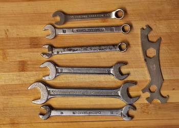 Profesjonalne klucze płaskie  narzędzia majsterkowanie  stalowe chromowane