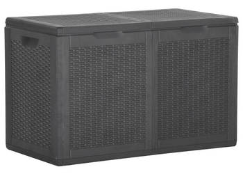 Skrzynia ogrodowa 180 L czarna rattan PP WM-151228