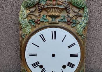 T126 Tarcza starego zegara comtoise otwory 88/61mm ozdobna tłoczona