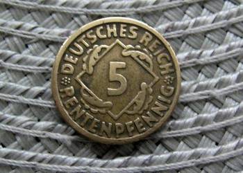 Niemcy ( Weimar ) 5 Rentenpfennig 1924r - D
