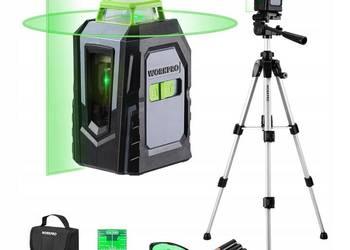 POZIOMICA LASEROWA KRZYŻOWA 360 Z STATYWEM ZESTAW + AKCESORIA WORKPRO