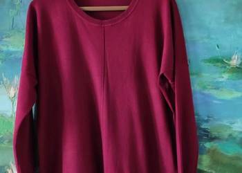 wełniany sweter Cecil logowany oryginalny burgund  bluza kardigan narzutka
