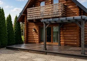 Taras drewniany, zadaszenie tarasu, pergola, altana, weranda drewniana