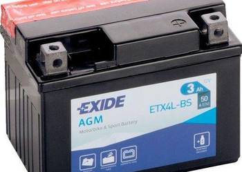 Akumulator EXIDE ETX4L-BS / YTX4L-BS 12V 3Ah 50A P+ GDAŃSK
