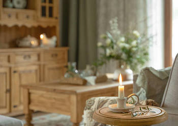 Stylowy stolik pomocniczy drewniany MES 11