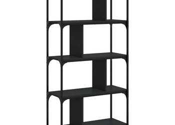 5-poziomowy regał na książki czarny 76x32x158 cm WM-833940