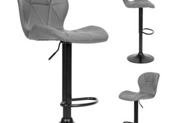 Hoker stołek barowy obrotowy regulacja wysokości podnóżek szary ModernHome