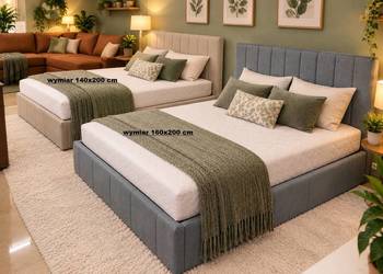Nowe Łóżko 160 x 200 cm z pojemnikiem, -40% Wyprzedaż / Salon Meblowy PYKA
