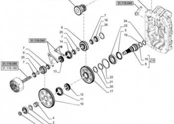 New Holland T6070 T7230 Koło zębate napędowe 34t 84192945