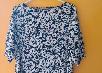 Czarno-biała bluzka z krótkim rękawem H&M r. M/38