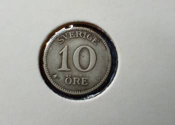 Stare monety 10 ore 1909 Szwecja srebro