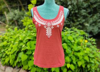 Top koszulka Esmara 42 L XL bordowa czerwona bawełna