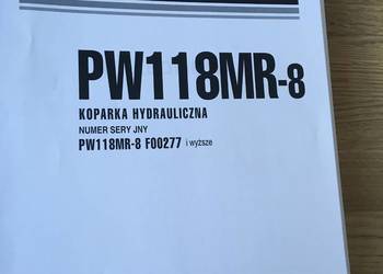 dtr instrukcja obsługi koparka komatsu pw118mr-8 i inne