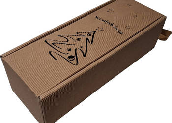 Pudełko dekoracyjne świąteczne na butelkę, Wesołych Świąt, 12x32x9cm (Kreat
