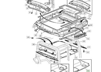 John Deere 6920S - podsufitka tapicerka podbitka panel AL159016
