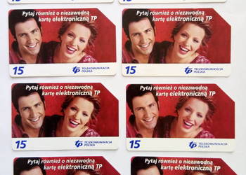 Karty telefoniczne przedstaw. kobietę i mężczyznę, 15 impuls