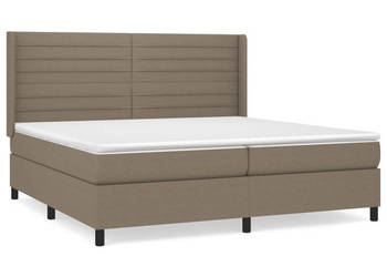 Łóżko kontynentalne z materacem taupe tkanina 200x200 cm WM-3131541