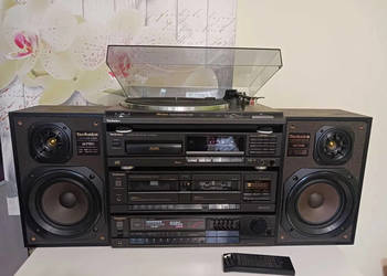 Wieża TECHNICS Komplet Vintage Audio GRAMOFON CD Magnetofon Kolumny PILOT