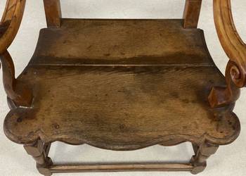 Fotel barokowy drewniany z podłokietnikami, 1 poł. XX wieku